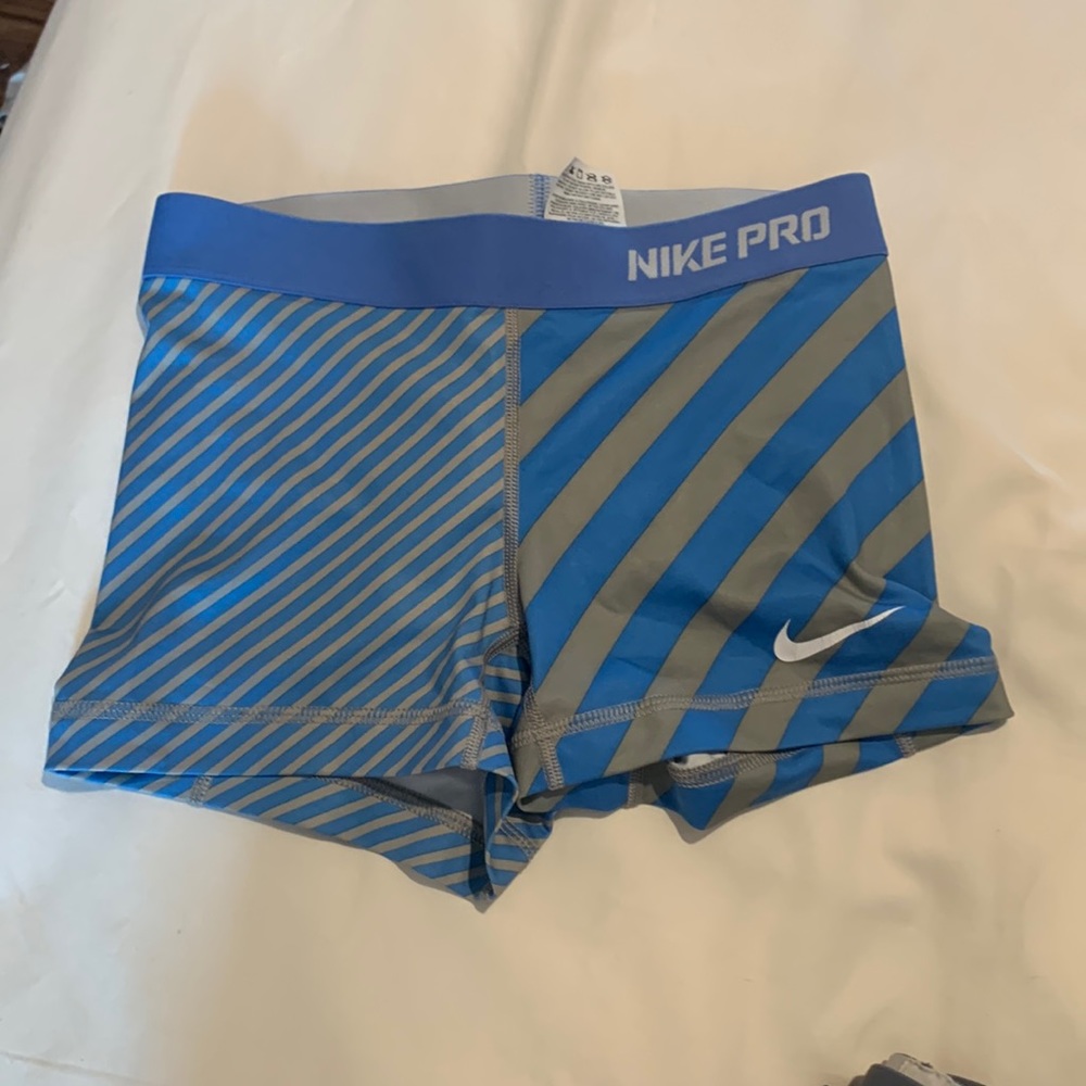 Nike pros XS blue and grey stripes womens